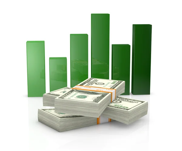Us dollars and charts — Stock Photo, Image
