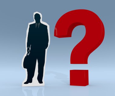 işadamı ve questionmark