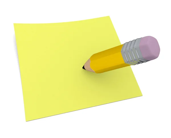 Pencil and postit — Stock Photo, Image