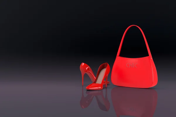 Zapatos y bolso de mujer — Foto de Stock