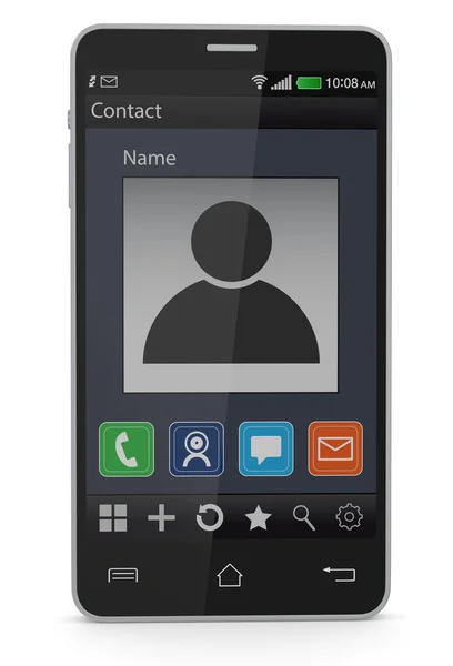 Aplicación de contactos en el dispositivo móvil —  Fotos de Stock