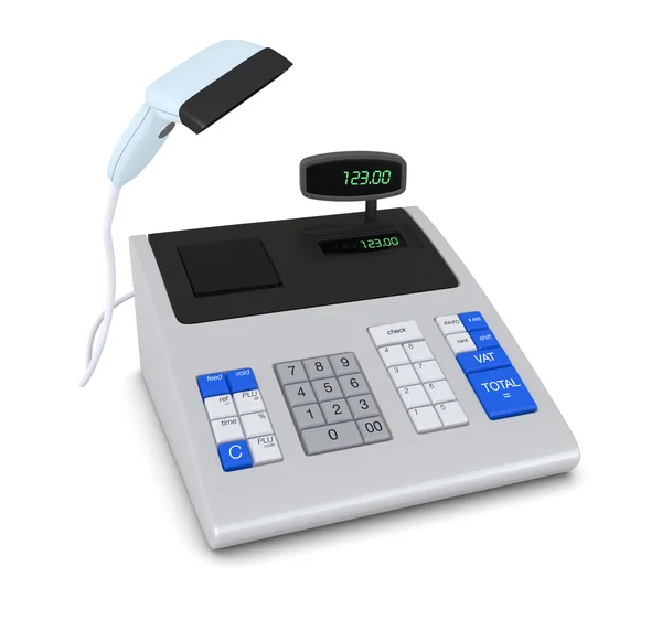 Cash register and barcode reader — Stock Photo, Image