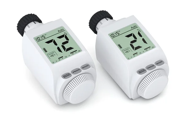 Dijital radyatör termostatik vana — Stok fotoğraf