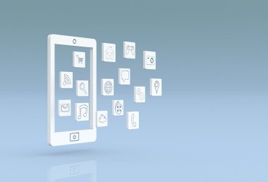 hareket eden telefon ile apps simgeler
