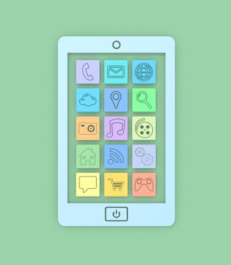 hareket eden telefon ile apps simgeler