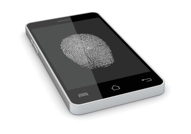 bir akıllı telefon üzerinde parmak izi okuyucu