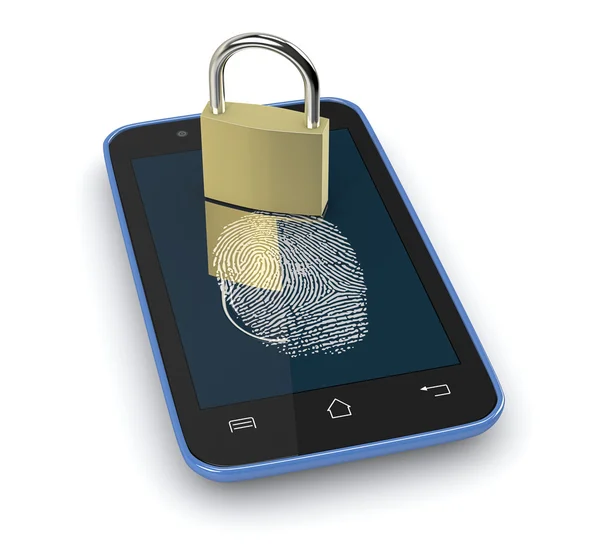 Fingerprint reader on a smartphone — Stock Photo, Image