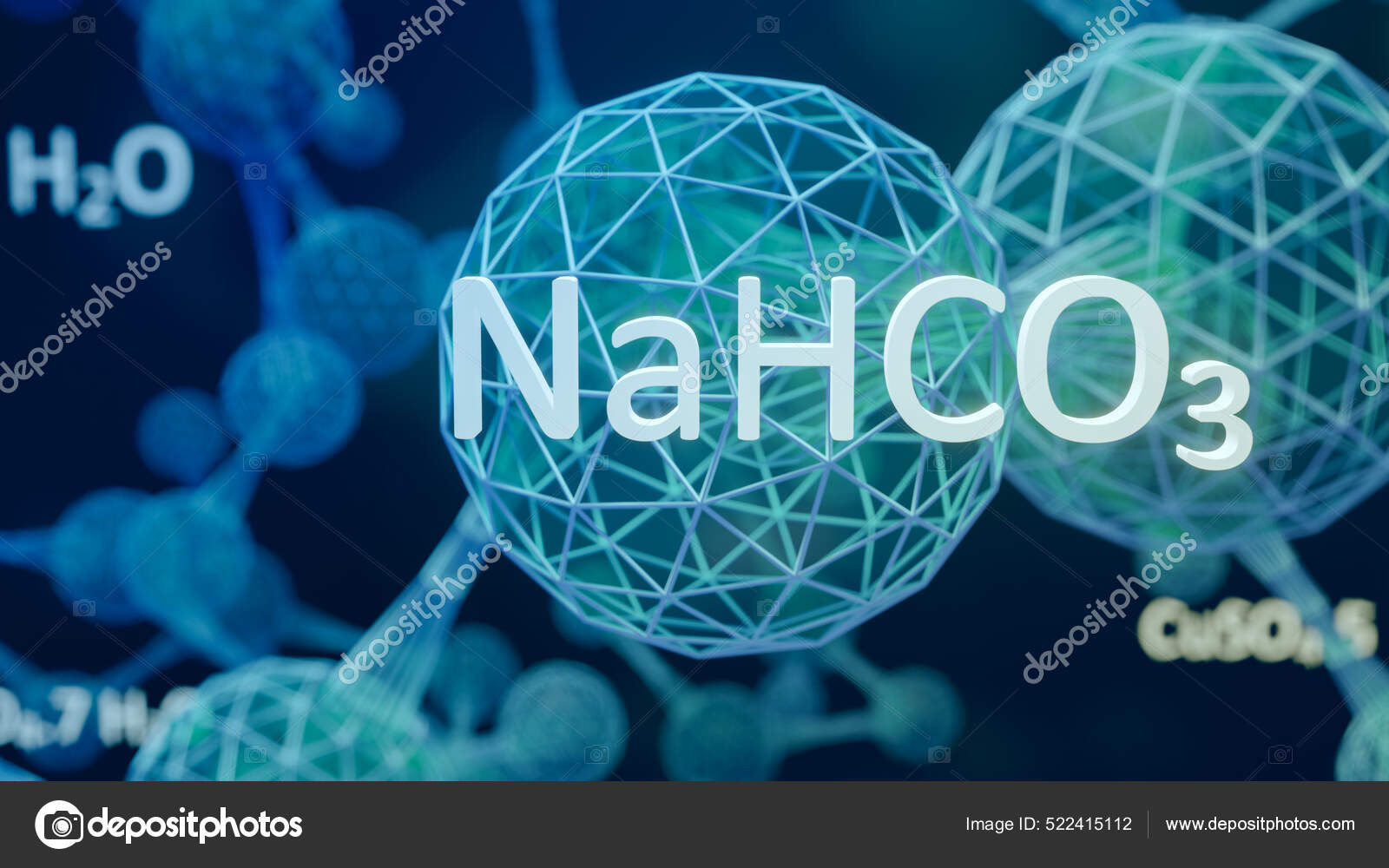 Fictional Molecular Structure Wireframe Model Camera Zoom Chemical Formula Render Stock Photo by