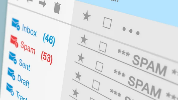 Email Client Software Interface Delete Spam Email Close View Concept — Stock Fotó