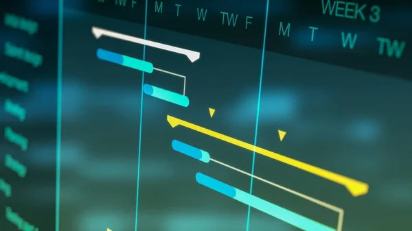 Software Gestione Del Progetto Interfaccia Futuristica Gantt Chart Concetto Pianificazione — Foto Stock