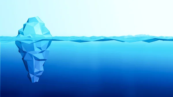 Stylizovaný Ledovec Plovoucí Vodě Koncept Skrytého Nebezpečí Globálního Oteplování Kopírovací — Stock fotografie