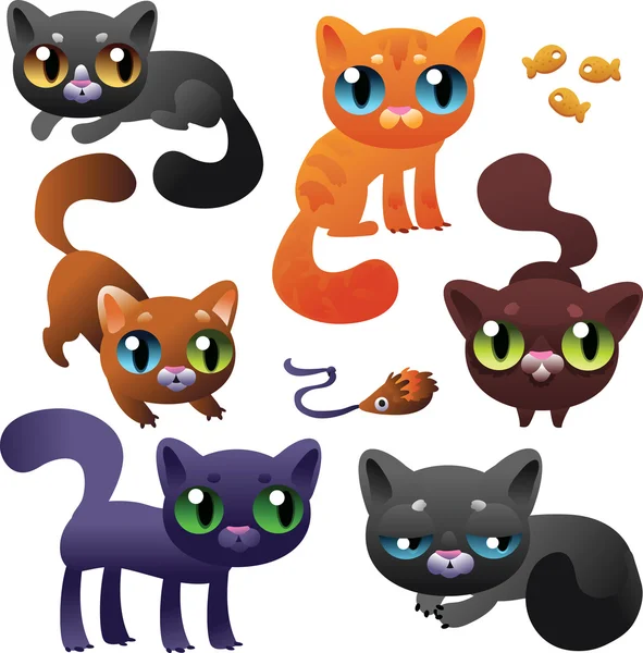 Set of cats — Stock Vector