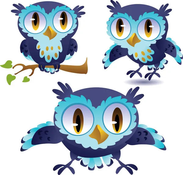 Set of owls — Stock Vector