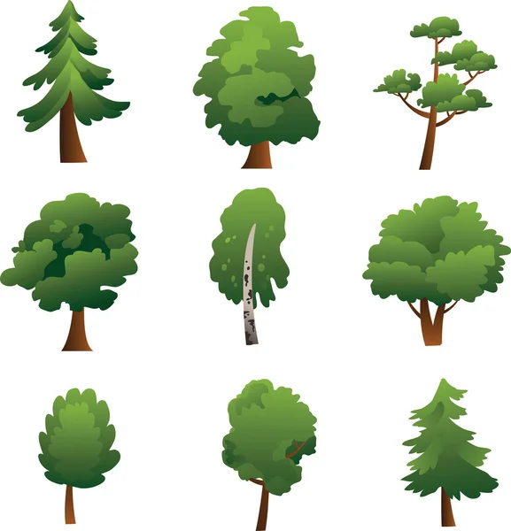 Sada stromů - letní — Stockový vektor