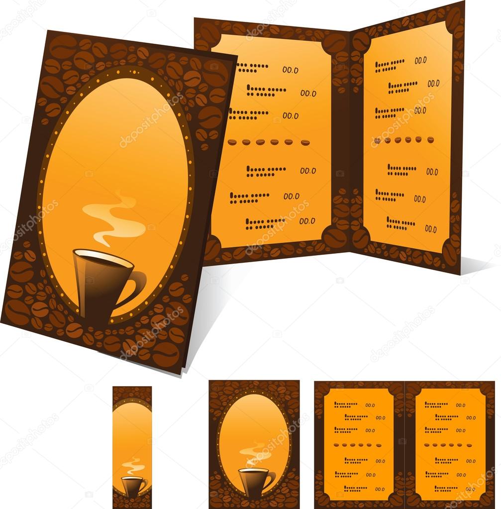 Menu and banner for cafe