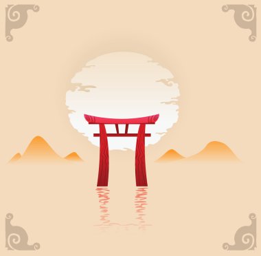 vektör çizim soyut Japonya arka plan