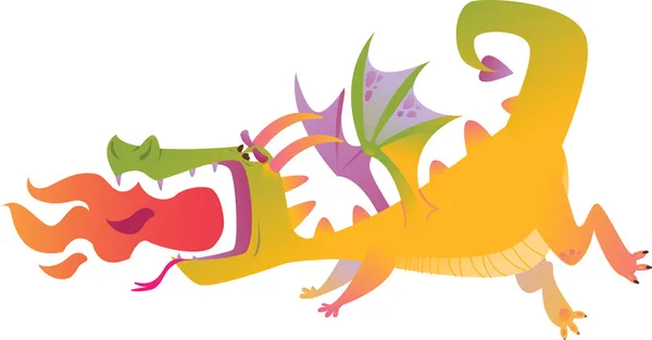 Dragones de dibujos animados en el vector 2 — Archivo Imágenes Vectoriales