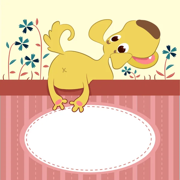 Cartoon Animal Card mit lustigem Hund — Stockvektor