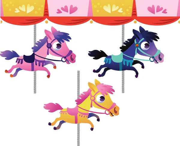 Vektor tecknad karusell häst — Stock vektor