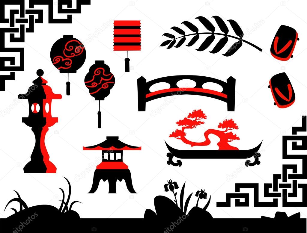 Collection of Chinese Garden Silhouettes