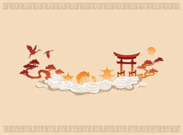 Abstract illustration of Chinese Background — Stock Vector