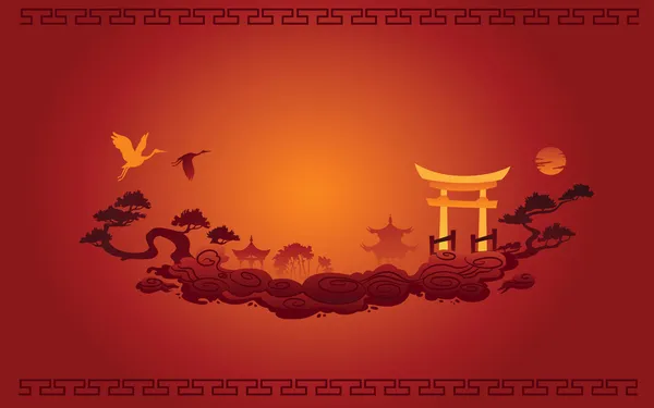 Abstract illustration of Chinese Background — Stock Vector