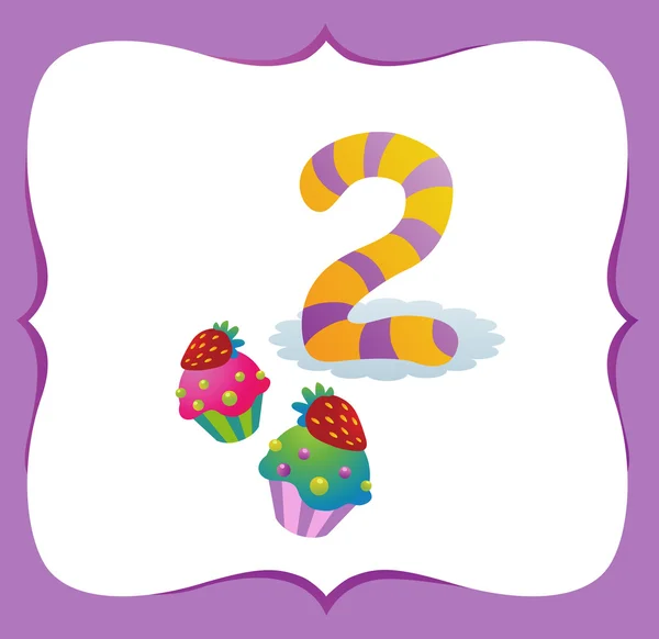 Collezione Sweet Numbers per bambini: 2 — Vettoriale Stock