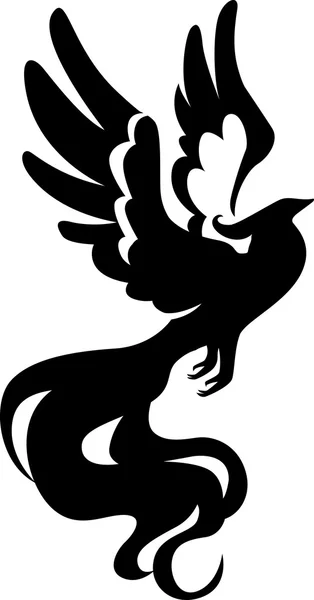 Illustration vectorielle : silhouette d'oiseau volant . — Image vectorielle