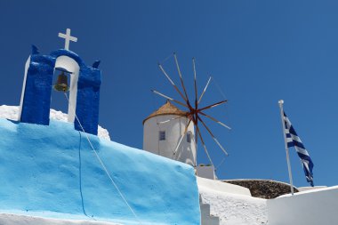Santorini Adası'nda yel değirmeni