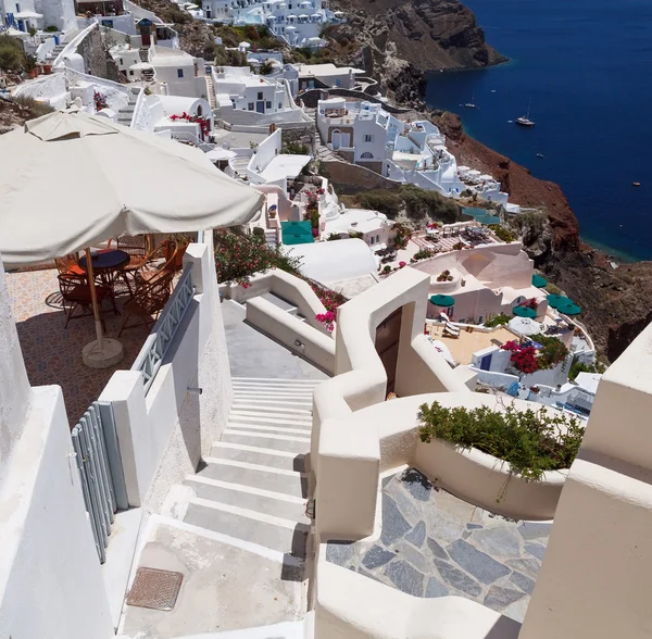 Kincir angin di pulau Santorini — Stok Foto