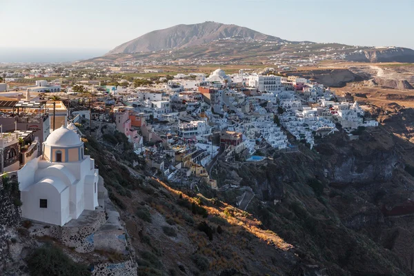 Santorini's Unique View at sunrise. Greece. — Stock Photo, Image