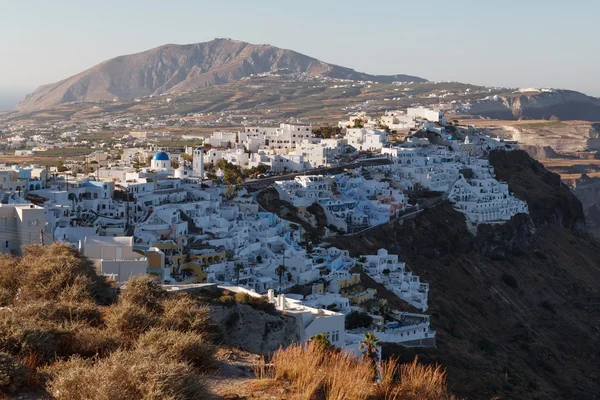 Santorini jedinečný pohled na východ slunce. Řecko. — Stock fotografie