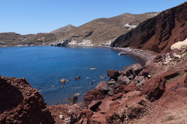 Roter strand in akrotiri. Santorini. Griechenland. — Stockfoto