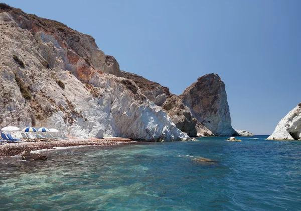 아크로티리에서 검은 해변. 산 토 리 니입니다. 그리스. — 스톡 사진