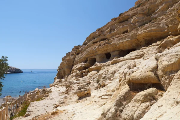 Matala caves, Crete, Greece. — Stock Photo, Image