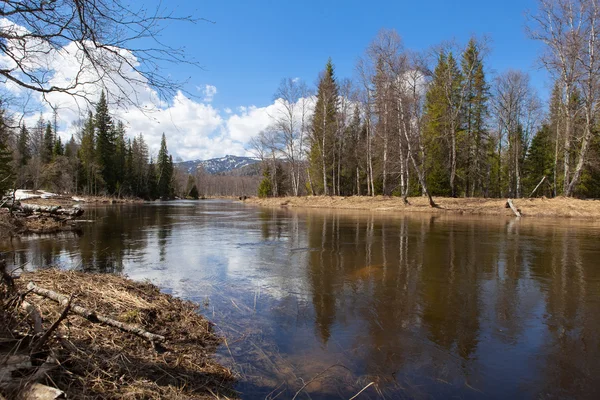 Paisaje de primavera Río Inzer Ural Sur —  Fotos de Stock
