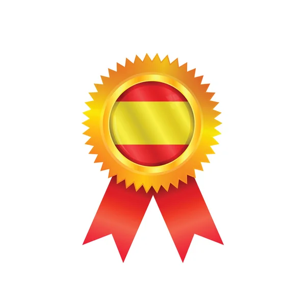 Španělsko medaile vlajka — Stockový vektor