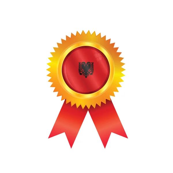 Albanië medaille vlag — Stockvector