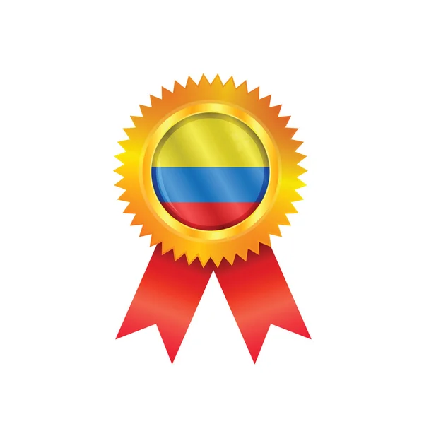 Colombia medaille vlag — Stockvector