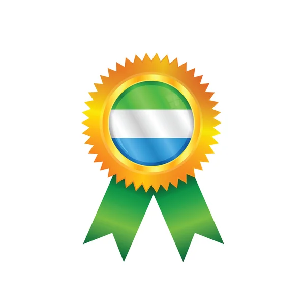 Bandera medalla Sierra Leona — Vector de stock