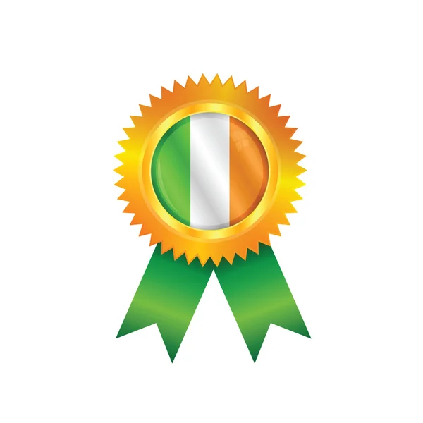 İrlanda bayrağı Madalyası — Stok Vektör