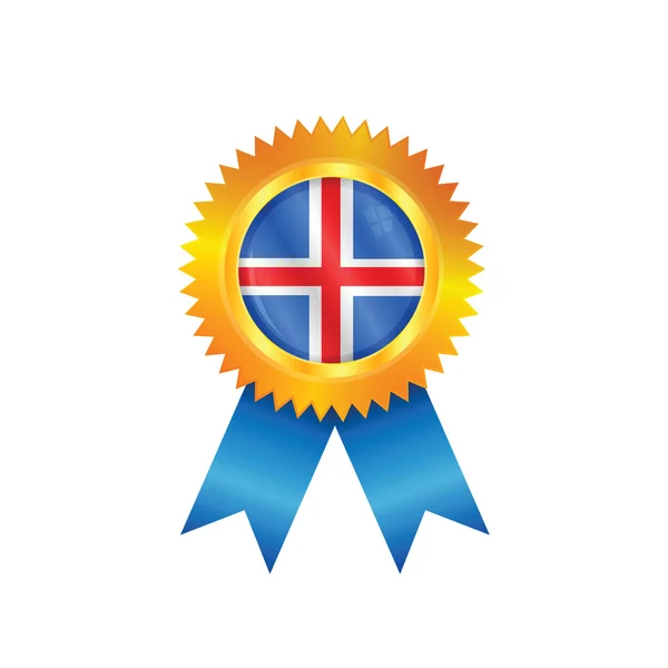 Iceland medal flag — Stock Vector