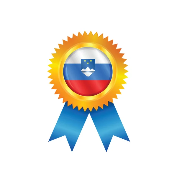 Slovenië medaille vlag — Stockvector