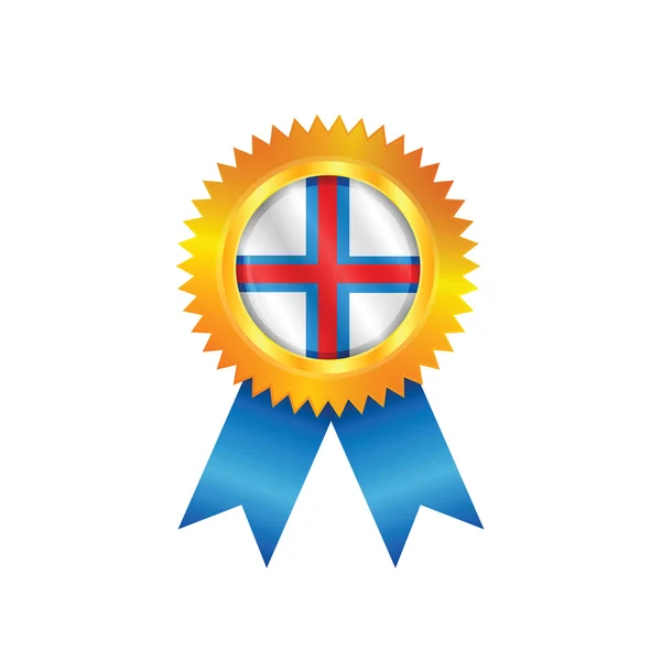 Faroe Islands medal flag — Stock Vector