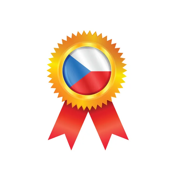 Tjeckiska medalj flagga — Stock vektor