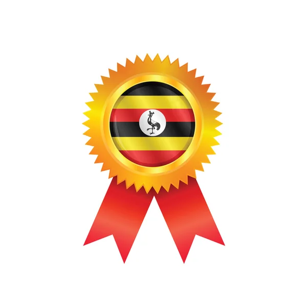 Flaga Ugandy medal — Wektor stockowy