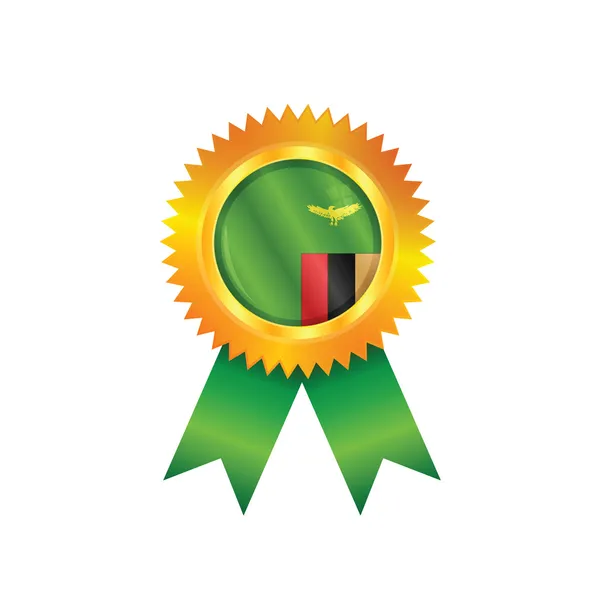 Bandeira da medalha da Zâmbia —  Vetores de Stock