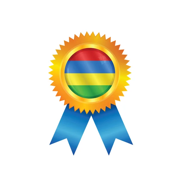 Mauritius medal flag — Stock Vector