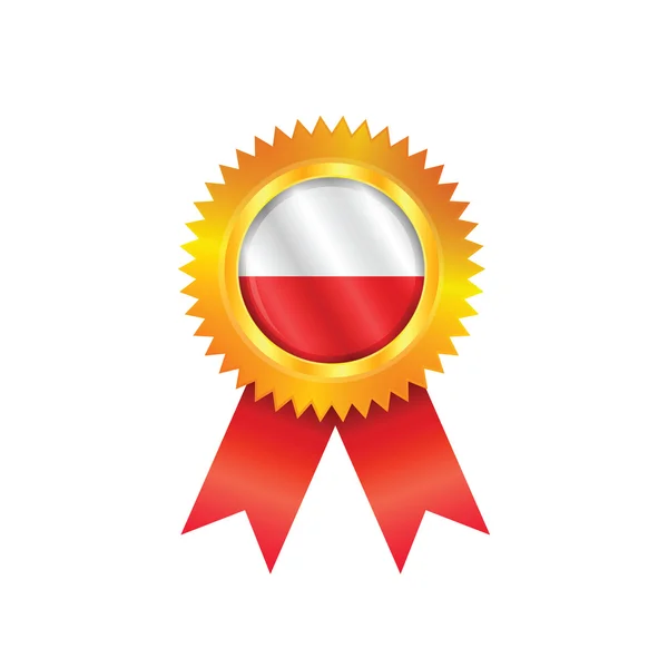 Polska flaga medal — Wektor stockowy