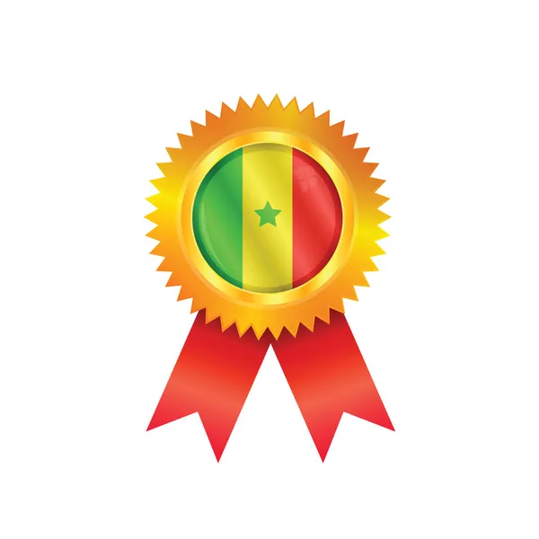 Flaga Senegalu medal — Wektor stockowy